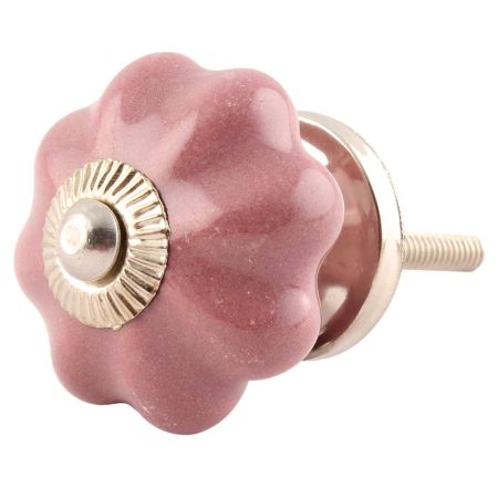  Solid Lavender Ceramic Melon Medium Knob